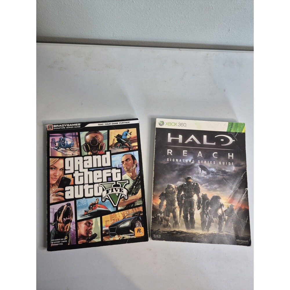 GTA V BradyGames Strategy Guide + Halo Reach Xbox 360 Signature Series Lot